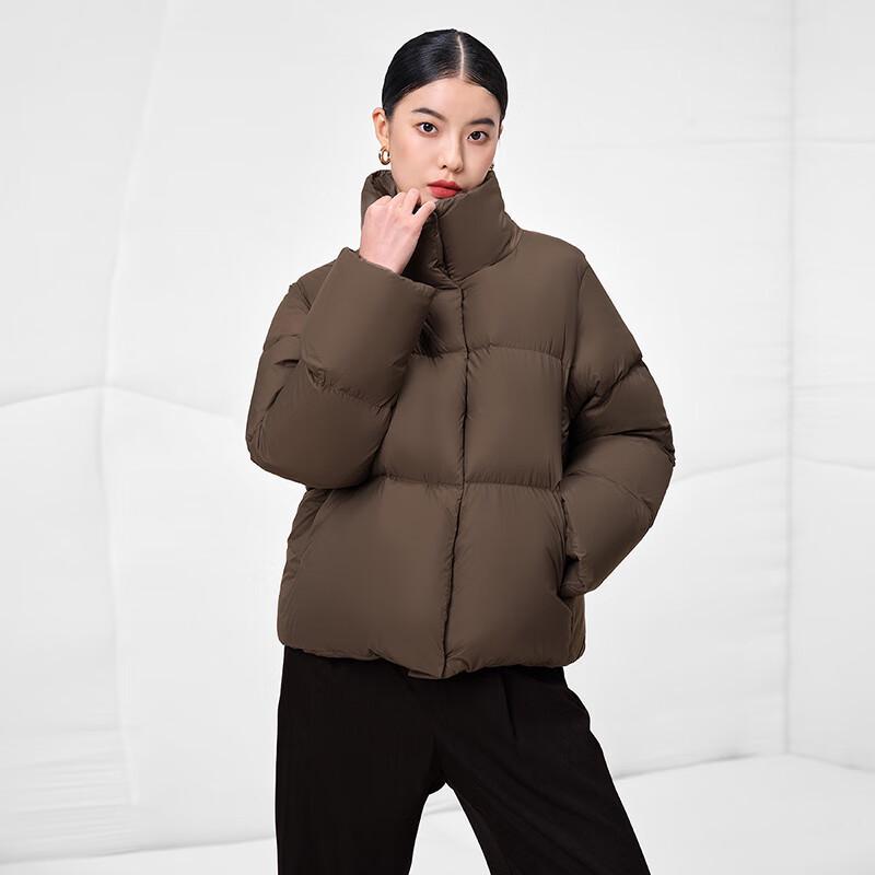 Tanboer Women's High Collar Goose Down Short Puffer Jacket TW236362