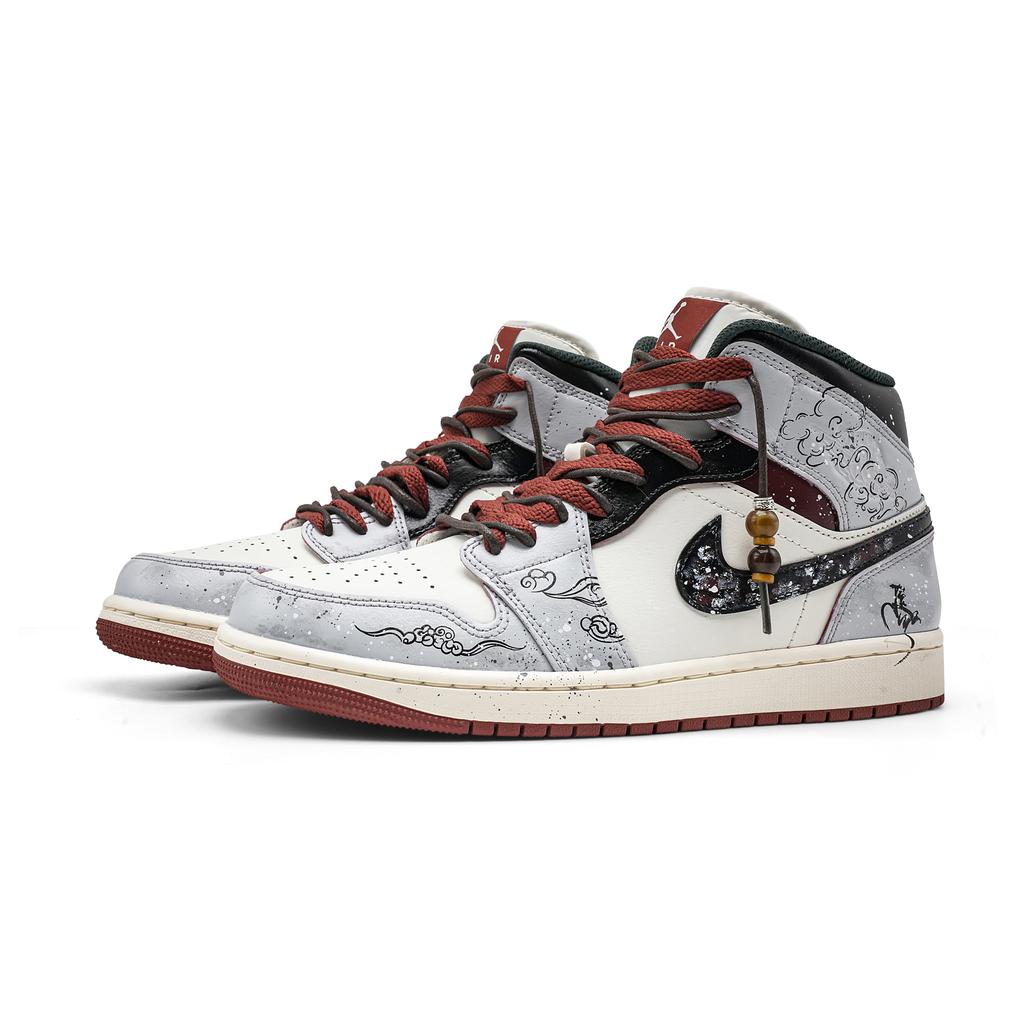 Jordan Air Jordan 1 Montagna Primaverile Neve Mid top Scarpe da Basket Vintage Unisex Grigio Chiaro DQ8426-105(Team73--)