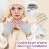 MCTi Winter Gloves Women, Warm Knitted Fingerless Mittens