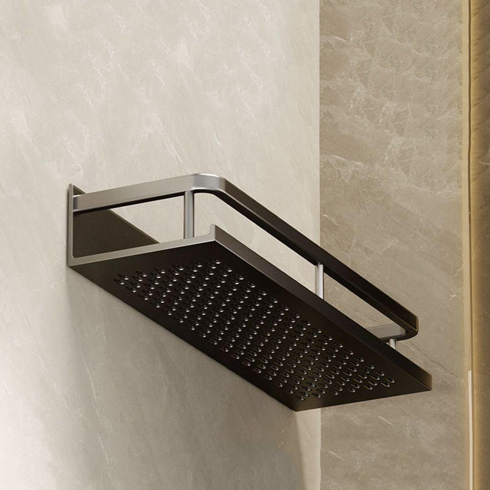 Black Shower Corner Shelves Space Aluminum Toilet Rack Modern Bathroom Shelves for Kitchen
