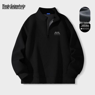Mark Fairwhale Herren Halber Reißverschluss Fleece Stehkragen Sweatshirt