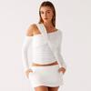 Q25TP244 European Asymmetrical Twisted Slim Fit Long Sleeve Top - Women's Summer & Autumn Collection