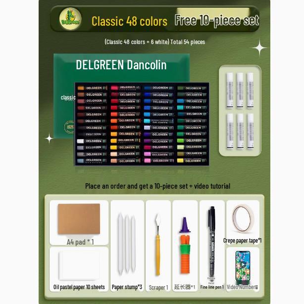 Dan Ke Lin Third Gen Super Soft 36-Color Oil Pastel Set - Advanced Gray White Oil-Based Crayons