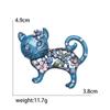 Enamel Cat Pin for Women Unisex Rhinestone Cats Brooch Kitten Lapel Pins Banquet Party Backpack Gifts Jewelry Accessories