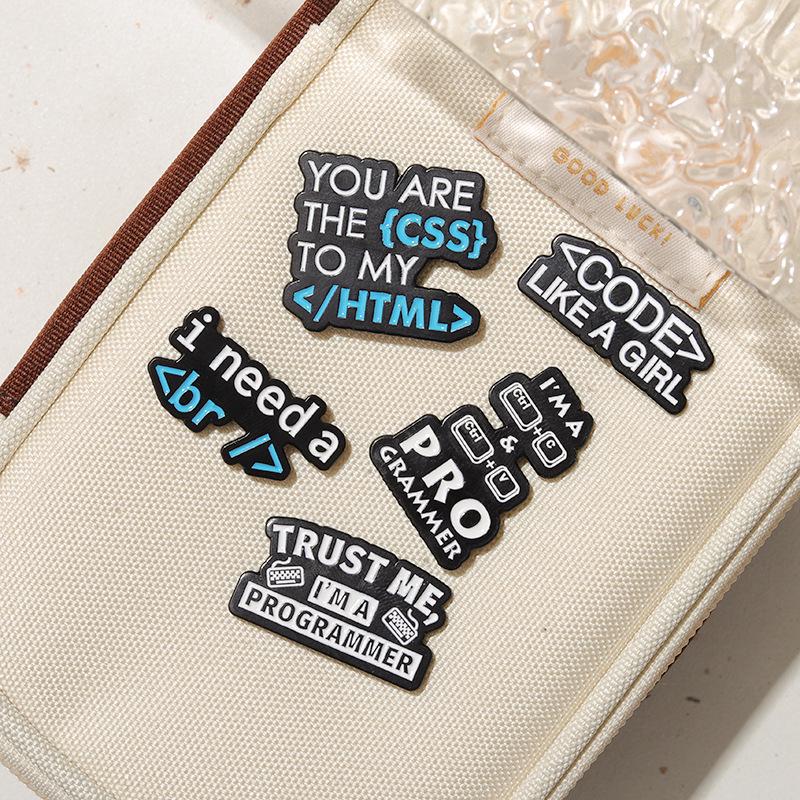 Coder's Metal Brooch: IT Programming Badge for Bags & Souvenirs
