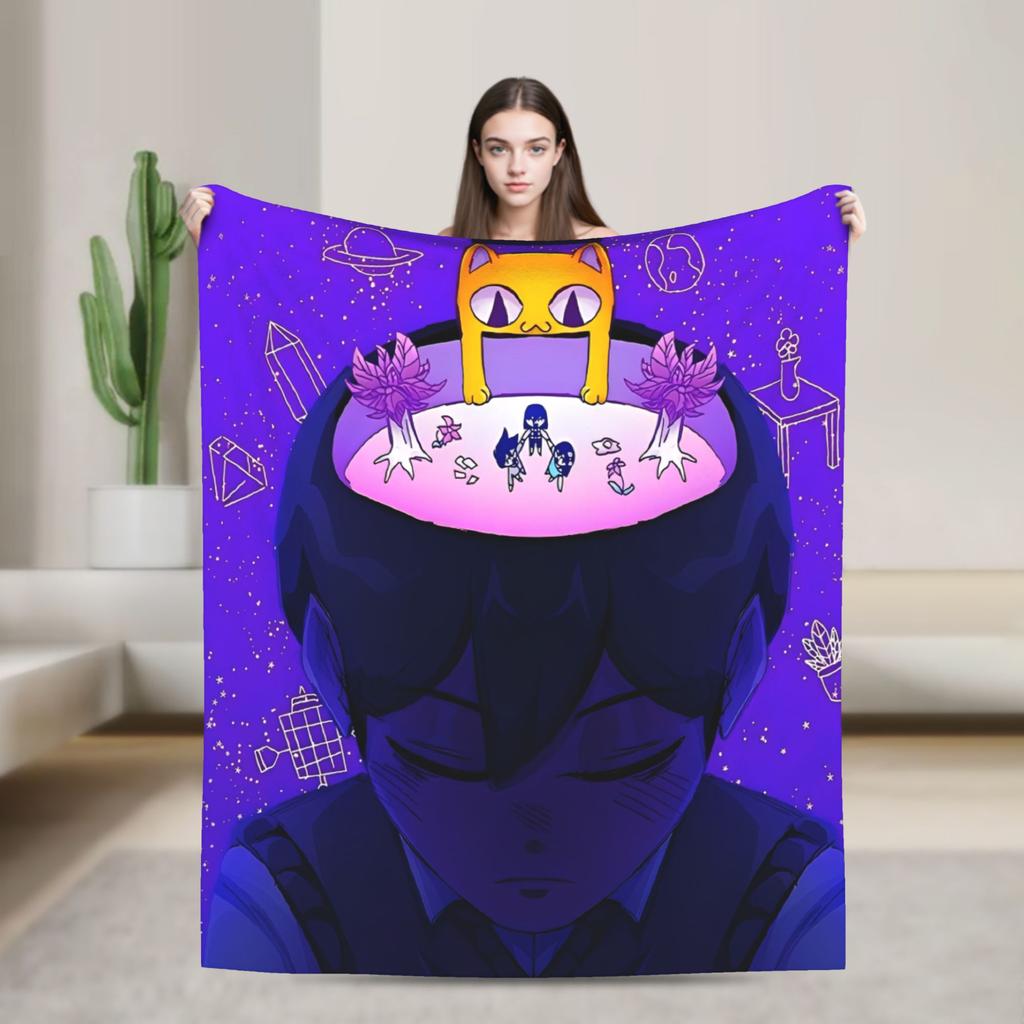 Anime Basil Omori Game Blanket  Warm Novelty Plush Throw Blanket For Home Decor Picnic Flannel Bedspread Bed Cover