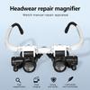 LED Watch Jeweler Repair Magnifier Head-Mounted Headband Adjustable Magnifying Head Eye Glasses Loupe Lens 8X 15X 23X
