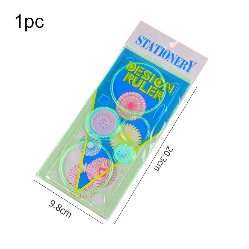 1PC Children Drawing Toys Spirograph Ruler Multifunctional Magic Set Ruler Versatile Gauge Curve Gear Painting Ruler for Kid TMZ