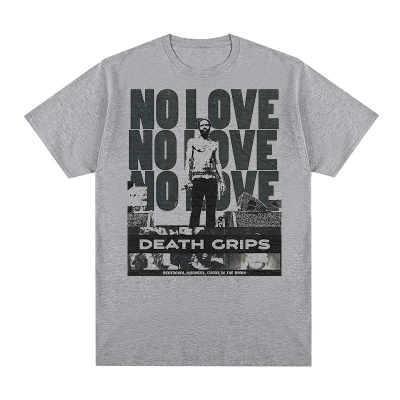 Death Grips  No Love  Vintage Washed Experimental Hip-Hop T-Shirt, Unisex Industrial Rap Fan Streetwear Tee, 100% Cotton Casual Short Sleeve Top 4XL