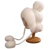 Snow Mountain Hat Women's Winter Ear Protection and Warm White Wool Hat Wool Ball Knit Lei Feng Hat Wear