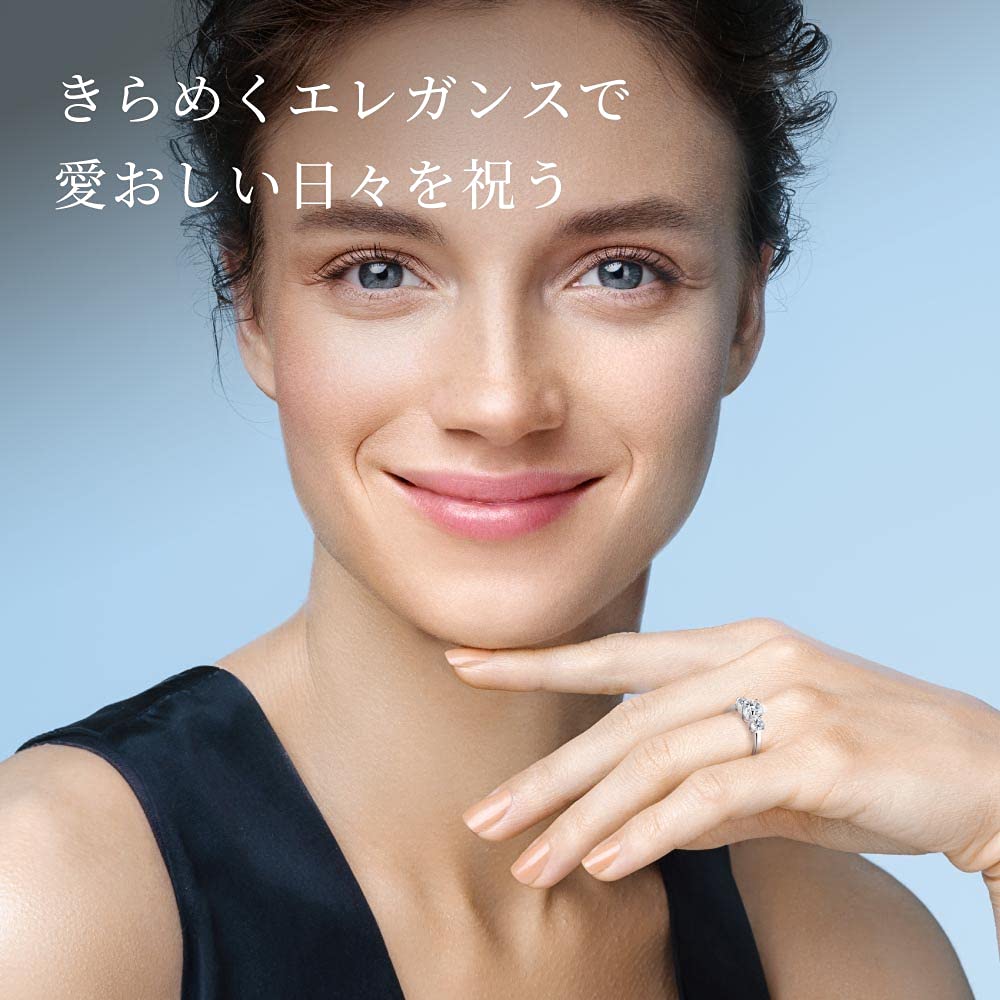 from New Ring Platinum Processed Artificial Diamond Engagement Ring Brand Women Present [Gift York] Women's