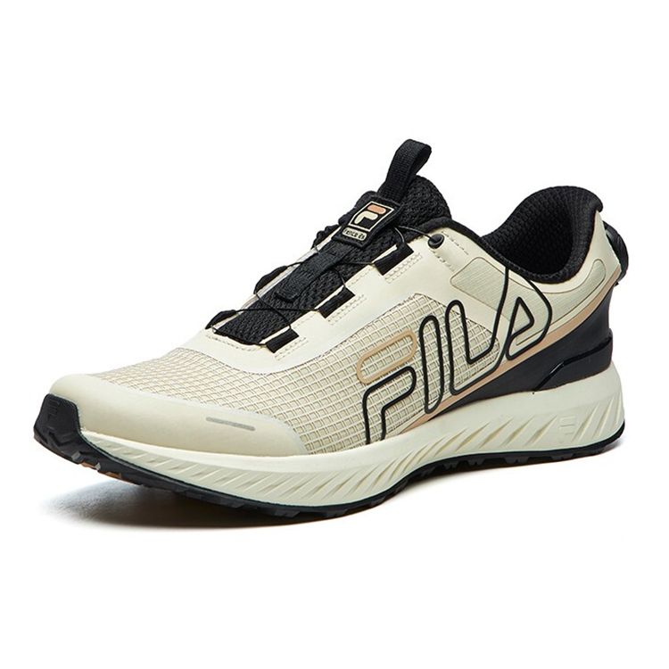 Fila Athletics Trend Fabric Synthetic Leather Low Top Running Shoes Men Sneakers Beige A12M112204FAG