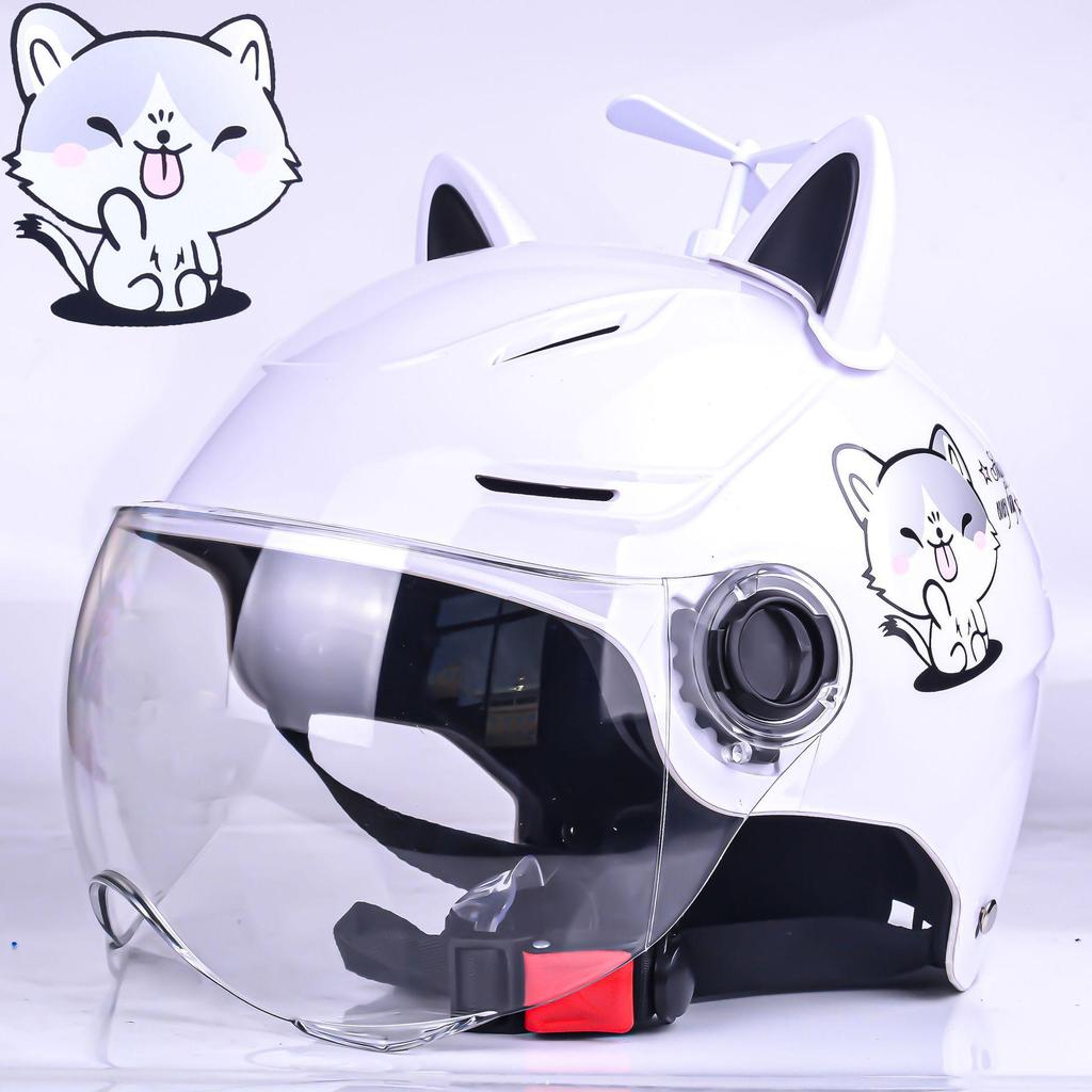 3C Certified Cat-Themed Lightweight Electric Bike Helmet - Summer Riding Sun Protection Safety Helmet