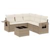 VidaXL Garden Lounge Set with Cushions 6 Pcs, Patio Sofas, Patio Furniture Set, Outdoor Furniture, Beige 3252495