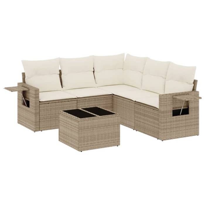 VidaXL Garden Lounge Set with Cushions 6 Pcs, Patio Sofas, Patio Furniture Set, Outdoor Furniture, Beige 3252495
