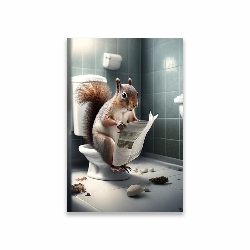 Lustige Nette Tierkunst Poster Tier Hund Katze Wandkunst Drucke Lustige Badezimmer Wanddekoration Leinwandbild Moderne Toiletten Dekoration