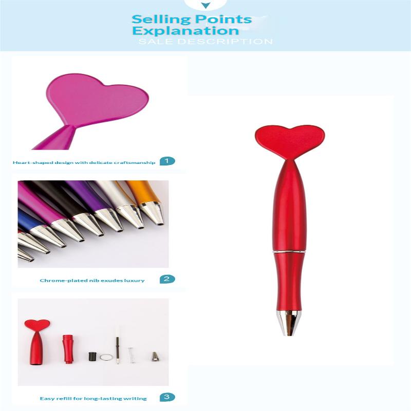 12Pcs Valentine'S Day Heart Shape Pens Black Gel Ink Rollerball Pens For Office School Supplies Gift Kids Ballpoint Pens