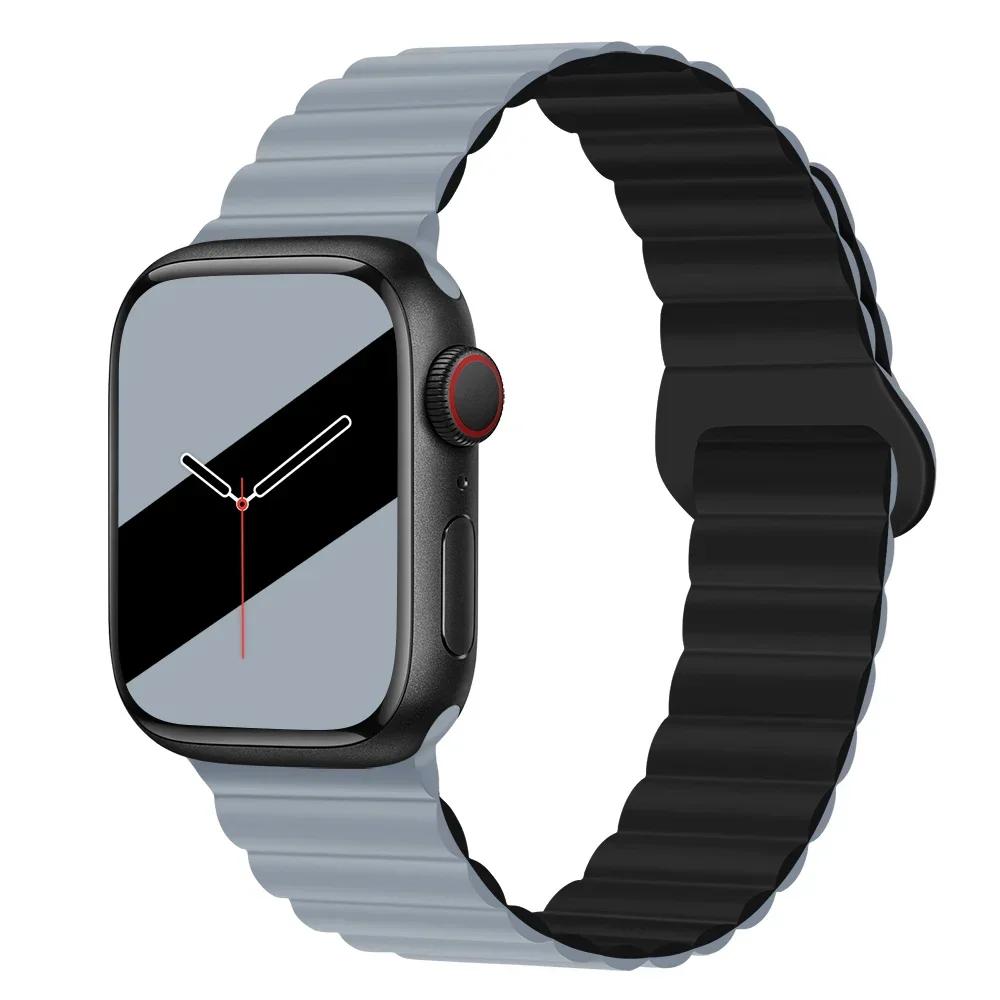 NEW Original Liquid Silicone Magnetic bands for Apple watch band Ultra 2 Series 9 SE iwatch 42mm 44mm 45mm 49mm 38mm 40mm 41mm