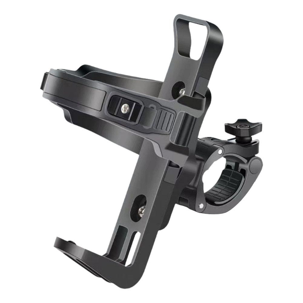 Motorcycle Bicycle Water Bottle Cage Holder Multifunction Cycling Beverage Holder Adjustable Grip Quick Release Bottle Cage