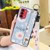 Durable Lanyard Phone Case For ZTE Blade V40 Vita/A72 Ring Anti-dust Fashion Design Silicone Kickstand Waterproof Flower