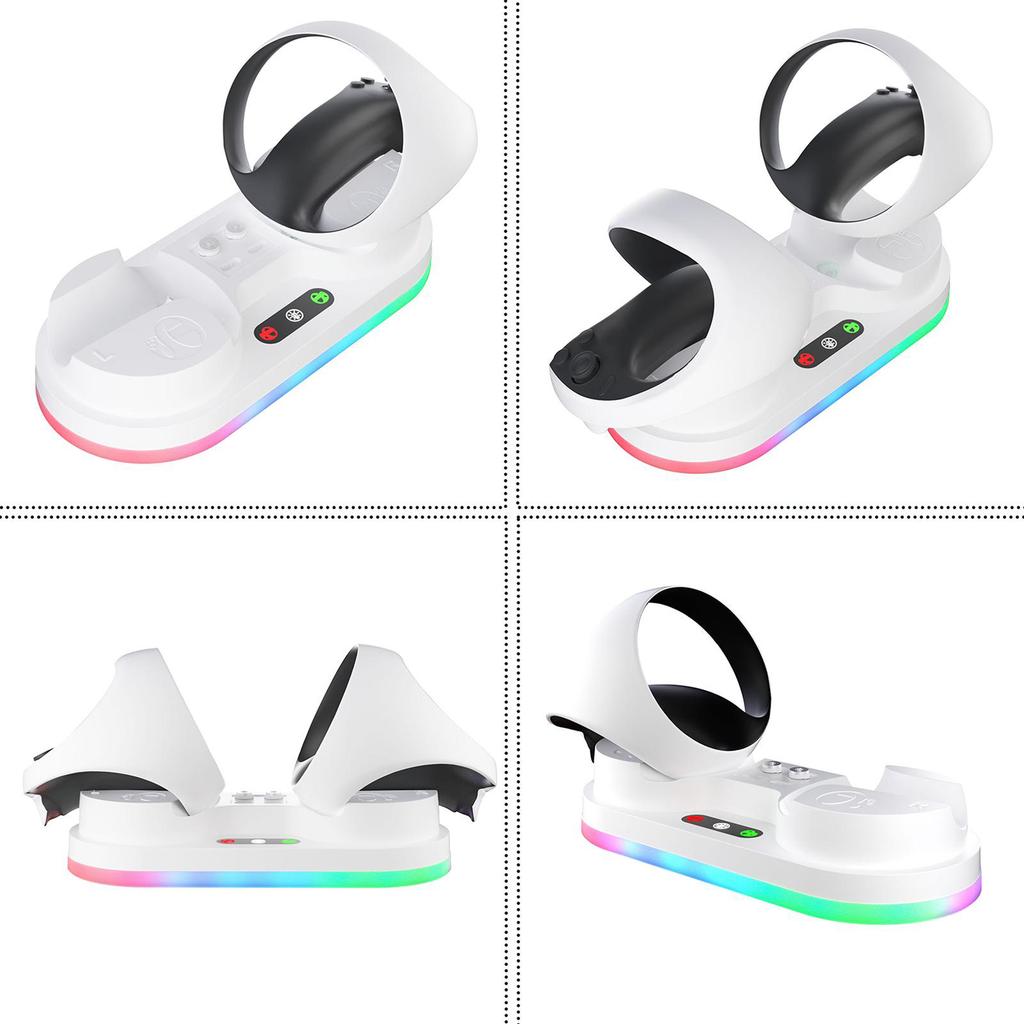 Controller Charger Charging Dock Compatible For Ps Vr2 Handle Charging Stand With Indication Light RGB Lamp