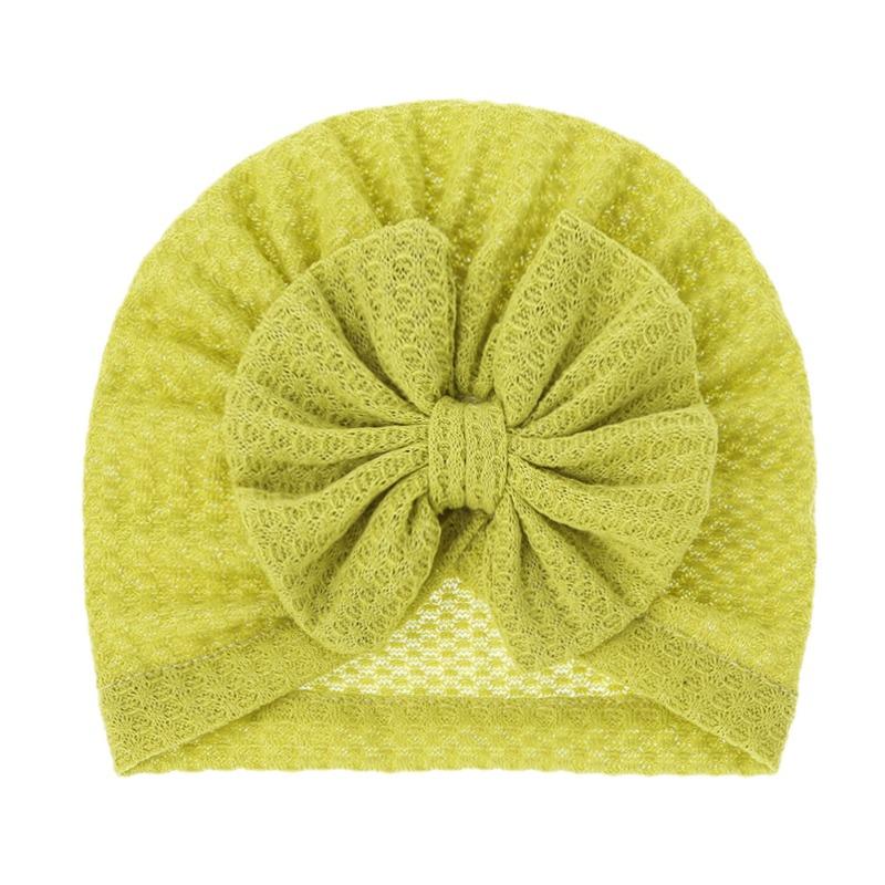 New Baby Knitted Wool Waffle Hat Bow Children's Pullover Hat Baby Out Cute Boat Hat