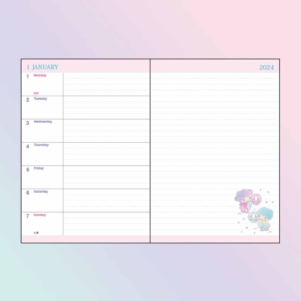 Sanrio Little Twin Stars B6 Diary 2024 703907 (Lined)
