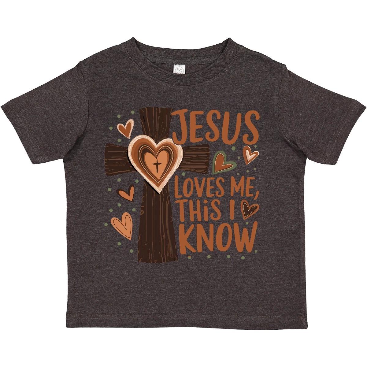 Inktastic Jesus Loves Me Toddler kids boys T-Shirkids boys T-Shirt Kids This I Know Religious Verse 150
