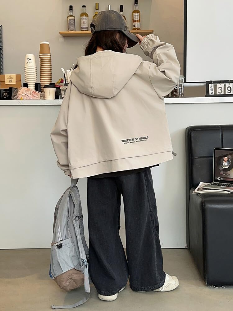 KOSIKINI Outdoor Mountain Sizes Korean Windproof Perfect for School and Sizes Girls' Jacket, Kids' Parka, Spring/Autumn, Girls' Hoodie, 120, 130, 140,