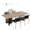 Italian Modern Retro Travertine Dining Table and Chair Set, Bauhaus Style, for Large Apartments