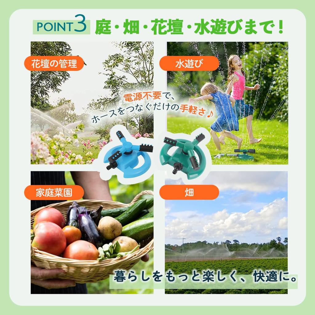 SALUDABLE Automatic Lawn Sprinkler with Rotating Nozzle for Watering, Garden, and Field (Blue, Set of 2)