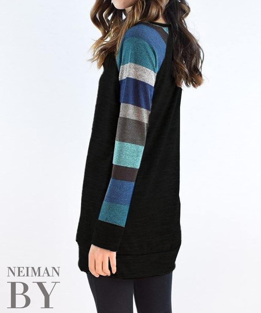 Neiman by Long Sleeve Striped Size and Perfect for All and Perfect for and Casual Elegant Tunic Dress for and Dress, M, Stylish, Cute, Beautiful.
