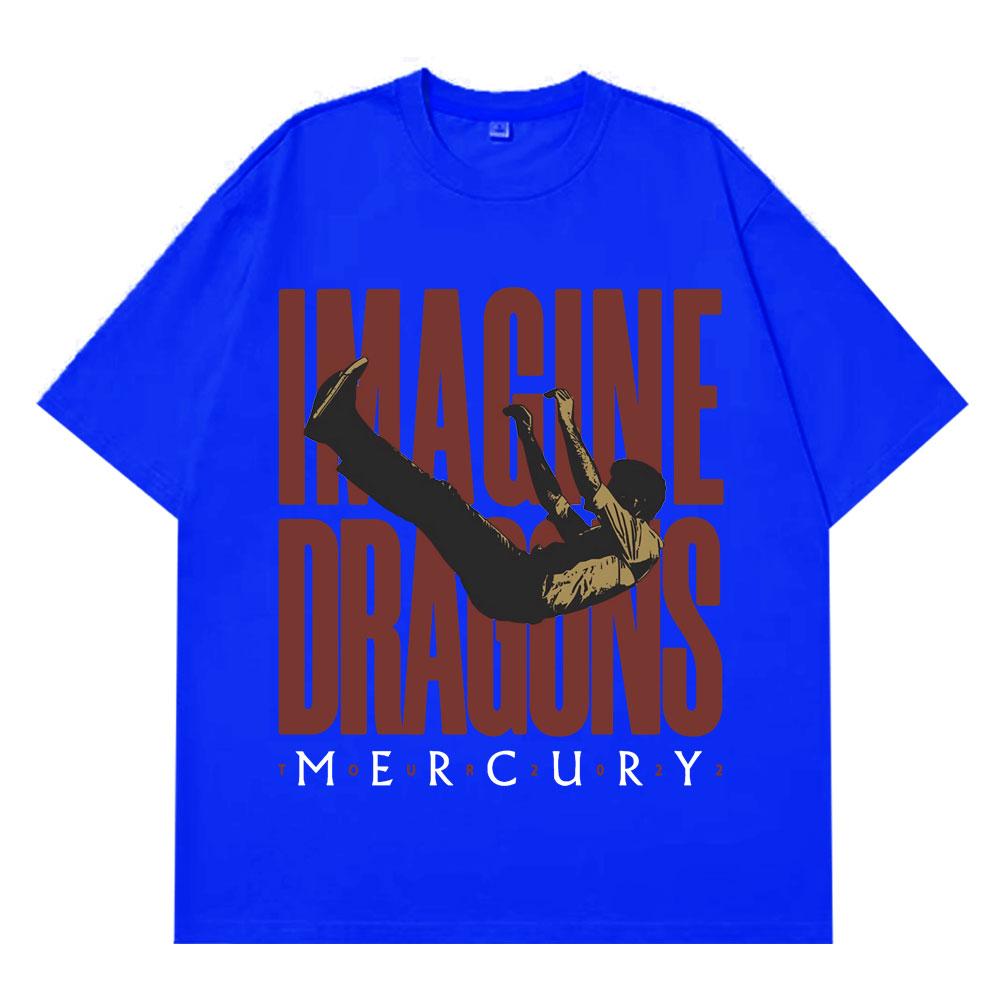 Imagine Dragons Mercury Tour Concert T Shirt Hip Hop Rock Band Tshirt Unisex Women Harajuku Cotton Loose Short Sleeve Top Unisex