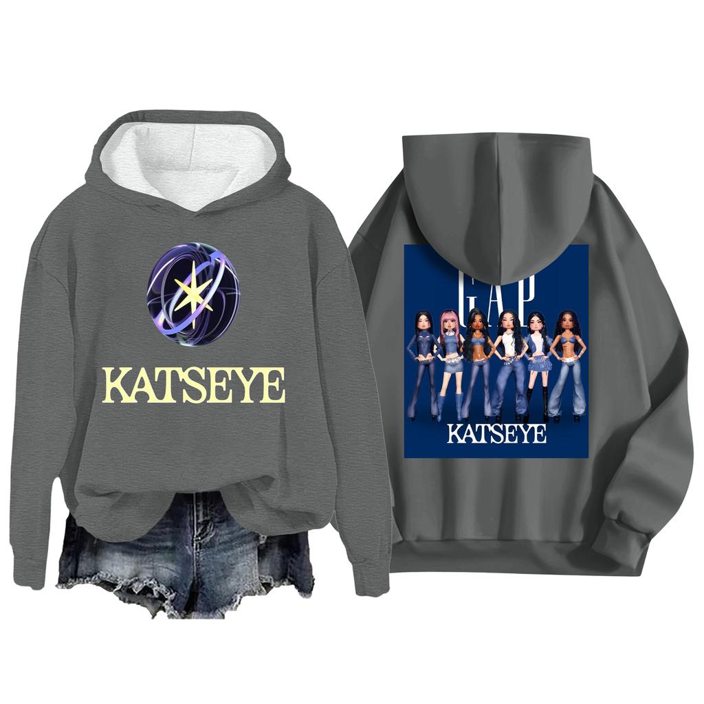 Women's Fashion Casual Long Sleeve Loose Printed Pullover Sports Long Sleeve Hooded Sweatshirt