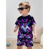 Summer Cartoon Creative Fun Pattern Children's Fashion Comfortable Soft Breathable Short Sleeved Two-piece Set