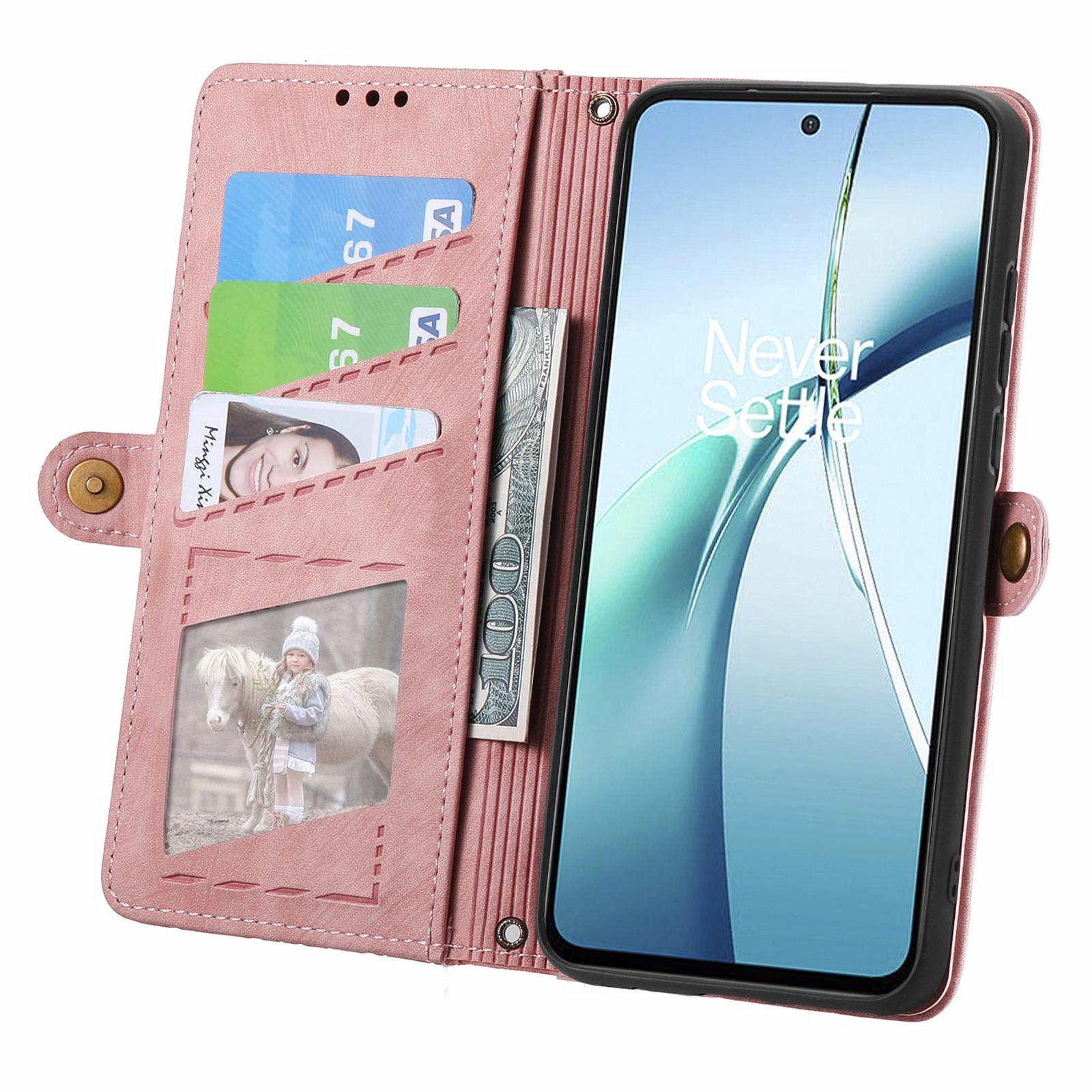 

For ZTE Blade A75 4G Case Zipper Wallet Geometry Lines Leather Phone Cover Light Purple
