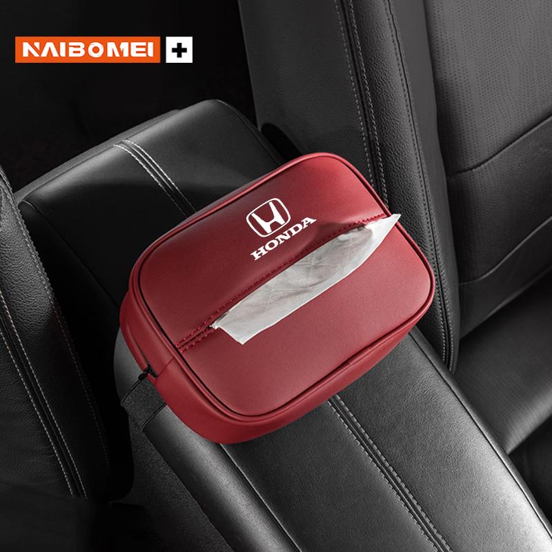 WDM2 Car Tissue Box Auto Multi Functional Leather Kleenex Storage Bag For Honda Civic Accord Crosstour Spirior Odyssey Avancier UR-V