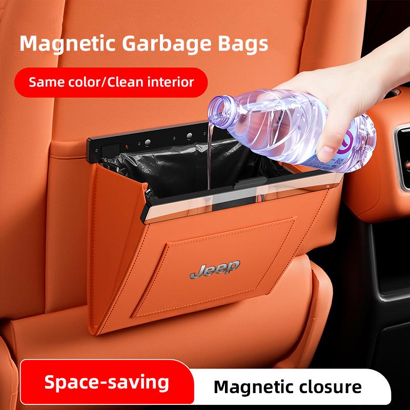 Car Seat Back Trash Bag Interior Storage Accessories For Jeep Grand Cherokee Wrangler JK Gladiator Compass Renegade Wagoneer AKW1