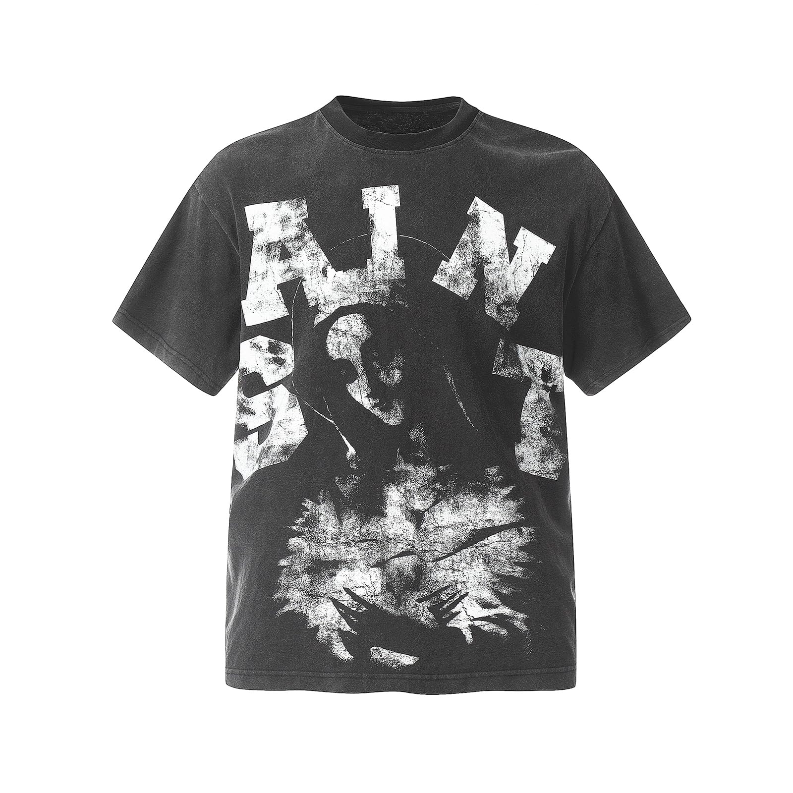 2025 Summer Vintage New Style Letter Printed American High Street Loose Men s and Women s 100% Pure Cotton Printed T-shirt S