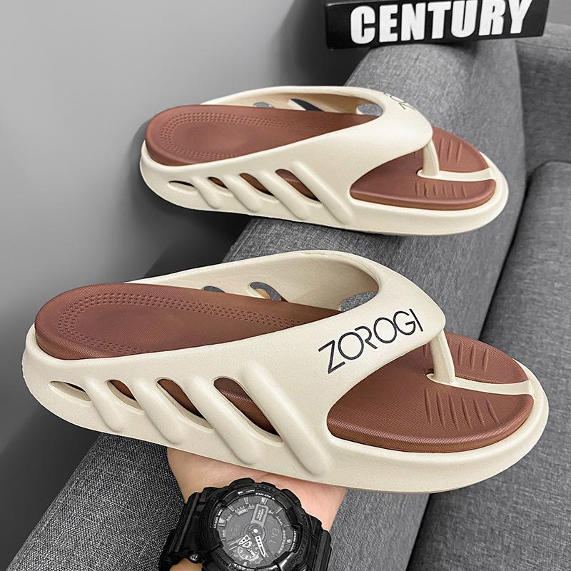 Summer simple flip-flops men's Korean version of pinch-footed beach shoes comfortable soft sole casual personality fashion slippers men