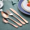 Hot Sale 20PCS Stainless Steel Tableware Steak Knives and Forks Set Gold Color Knives, Forks and Spoons Gift Set