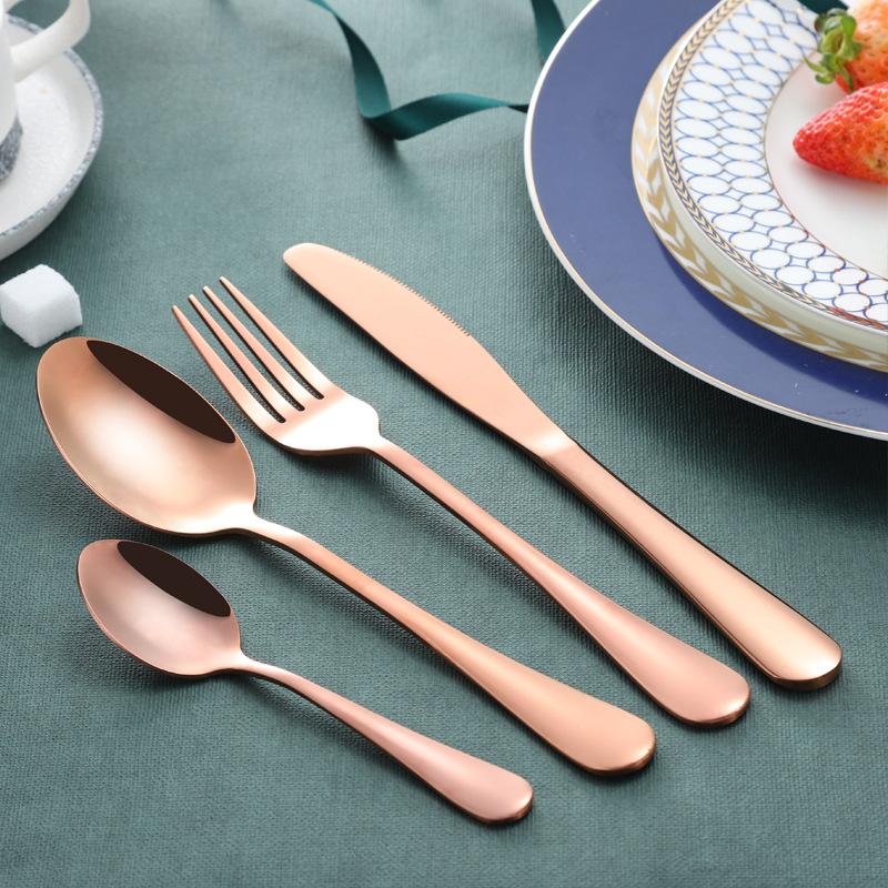Hot Sale 20PCS Stainless Steel Tableware Steak Knives and Forks Set Gold Color Knives, Forks and Spoons Gift Set