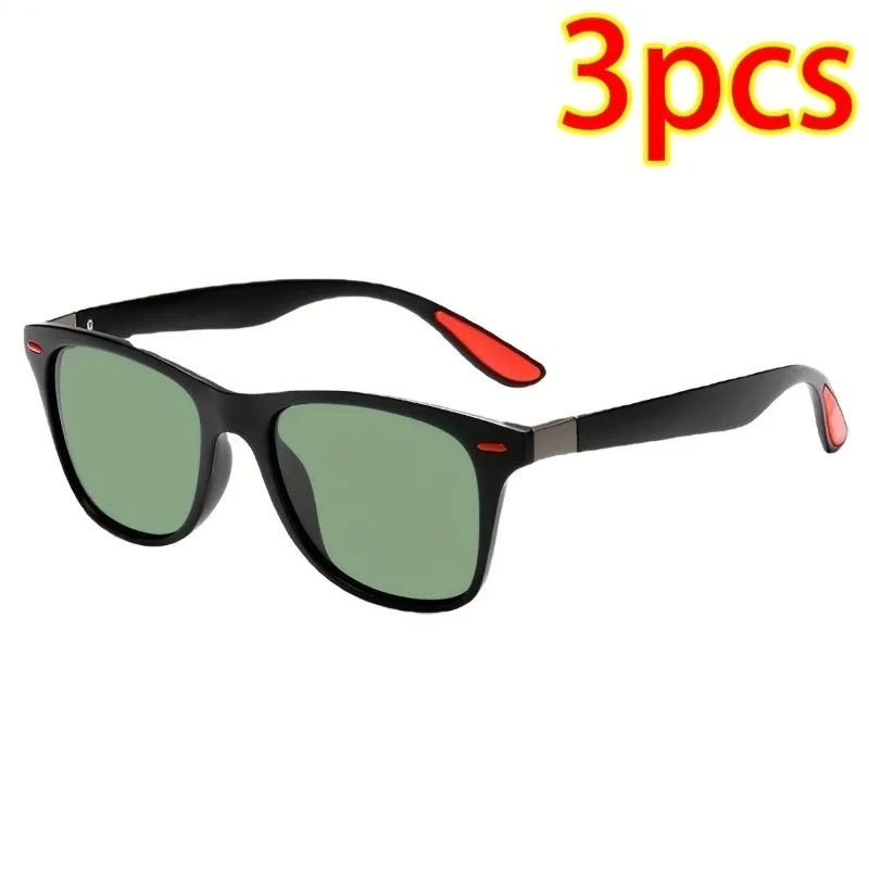 3 PCS Fashion Retro Metal Square Frame Sunglasses Men Ladies 's  Sunglasses Anti-Glare Retro Eyewear UV400
