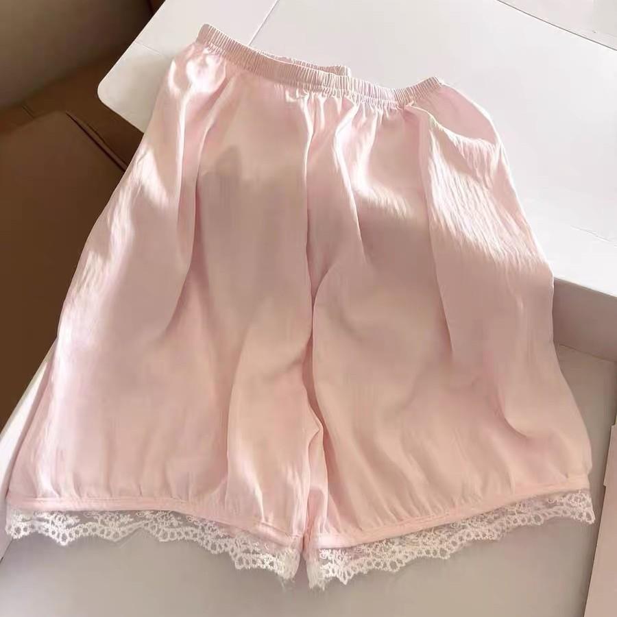 Soft and cute princess-style pink pajamas for women, shorts, and cardigan two-piece set, girls' dorm loungewear