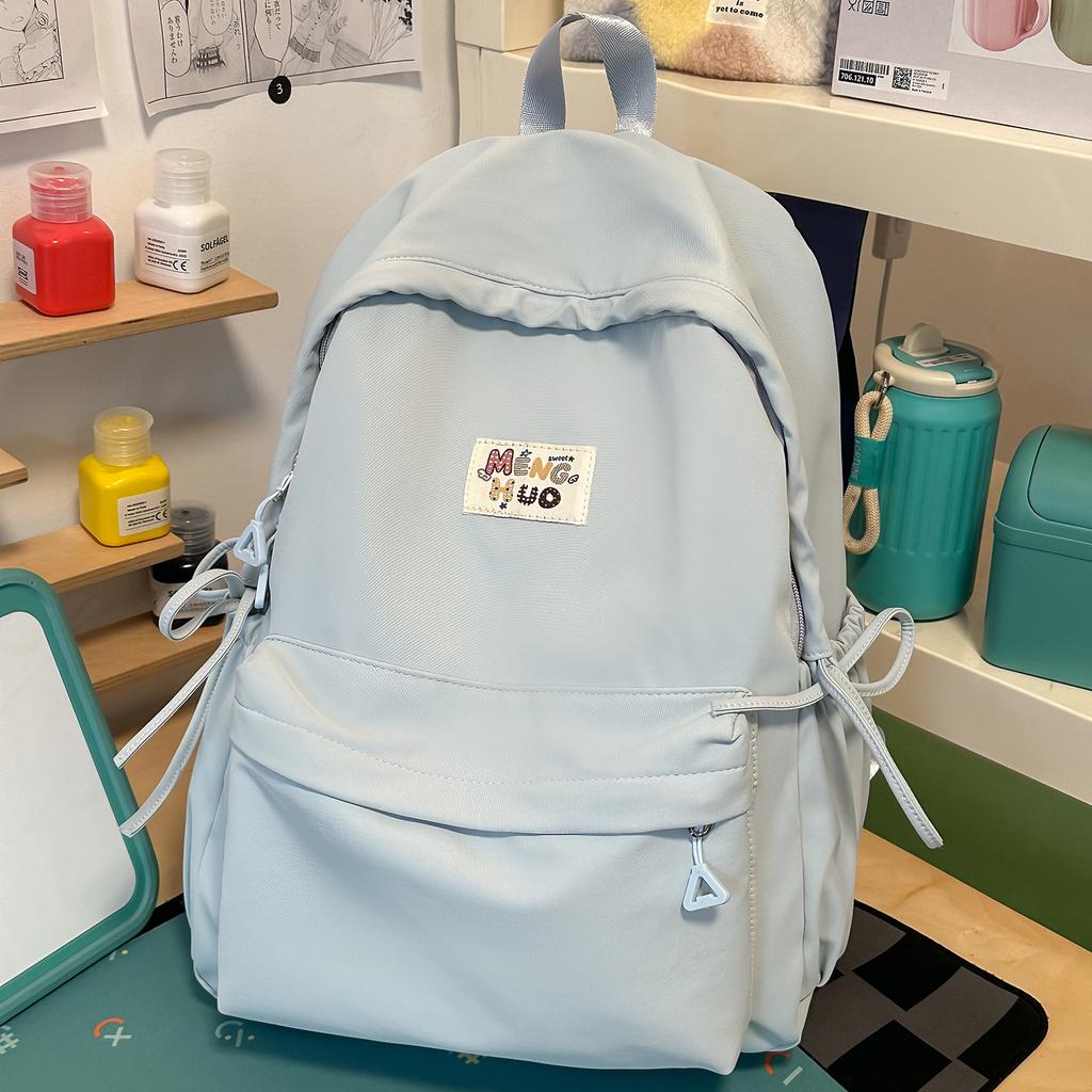 Schoolbag soft solid color soft waxy student small schoolbag girl daily class weekend girlfriend travel backpack