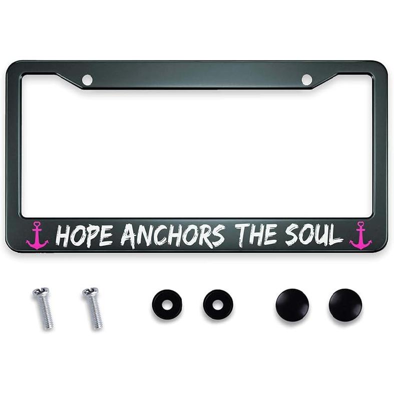 Smooffly I Hope Something Good Happens For You Today! License Plate Frame Holder Stainless Steel Rust-Proof Auto Parts Decoration With Screws For Men