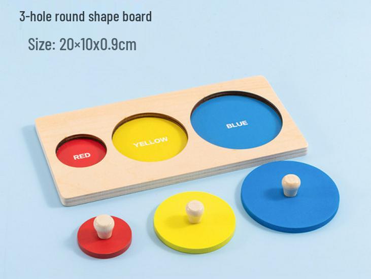 Montessori Geometric Shape Recognition Board - Wooden Toys for Early Education and Kindergarten