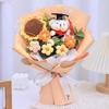 Graduation Crochet Flower Bouquet Handmade Knitted Artificial Sunflower Puff Flower Bear Graduation Gifts for Grad Party Favors