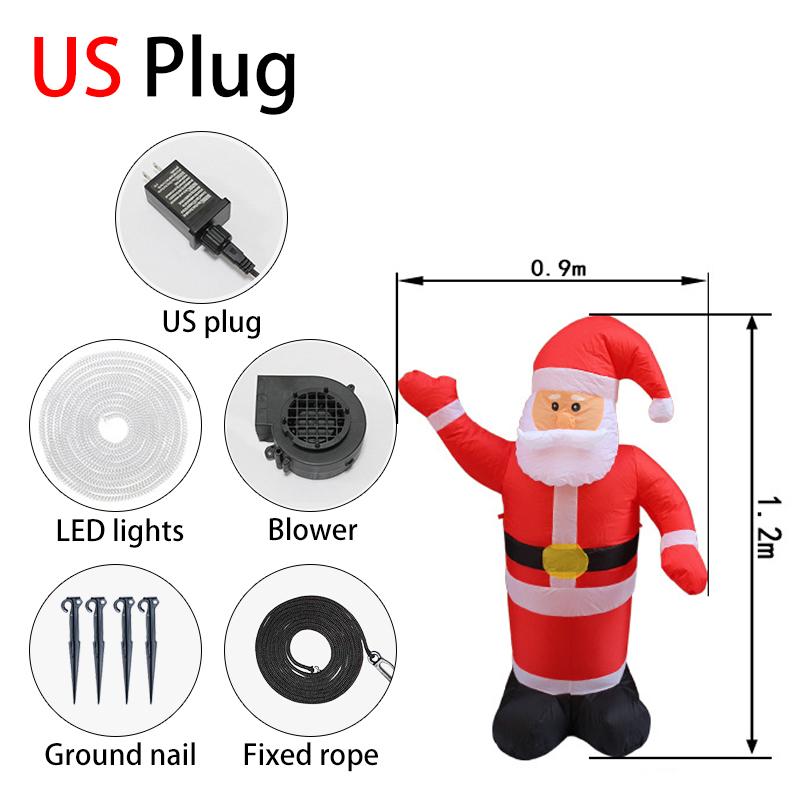 

1.2-3m Outdoor Christmas Inflatable Gas Mold With Led Light Santa Claus Wave Restaurant And Mall Welcome Decoration New Year