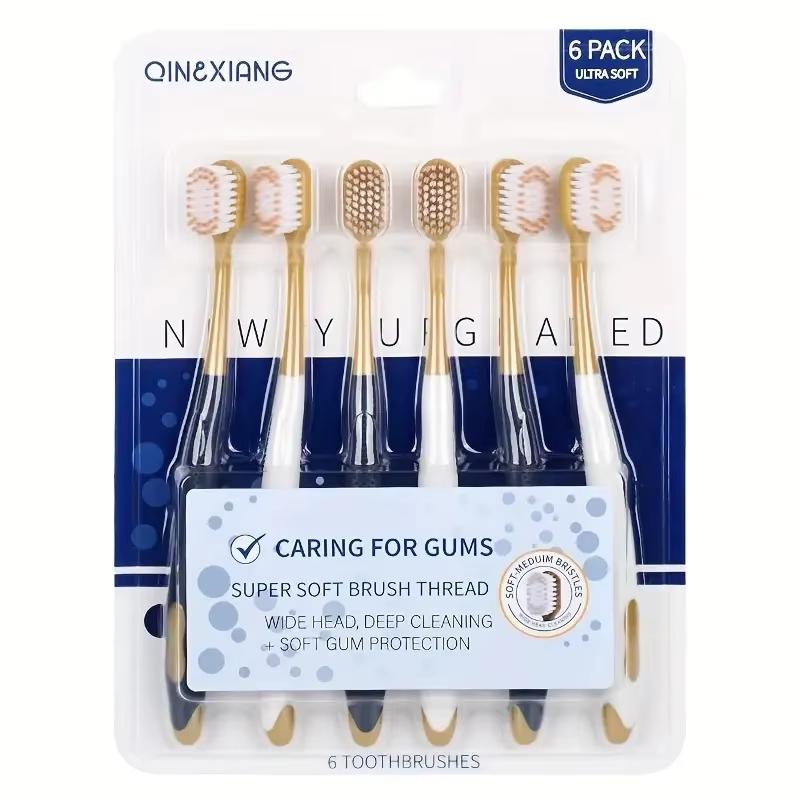 

6 шт. Зубная щетка Взрослая Бытовая Широкая головка Толстая Мягкая Шелковистая Пара Тонкая и Мягкая Зубная щетка для волос